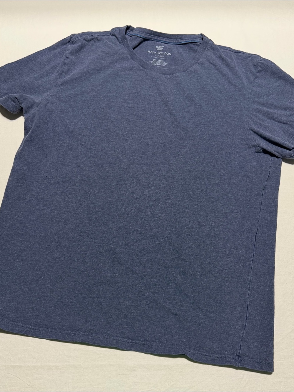 Mack Weldon Heather Navy Pima Crew Tee